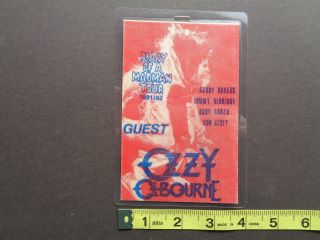 Ozzy Osbourne,  Very Rare 1982 Backstage Pass