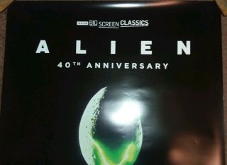 Alien 40th Anniversary Turner Classic Movies (tcm) Poster 27×40 Rare Collectible