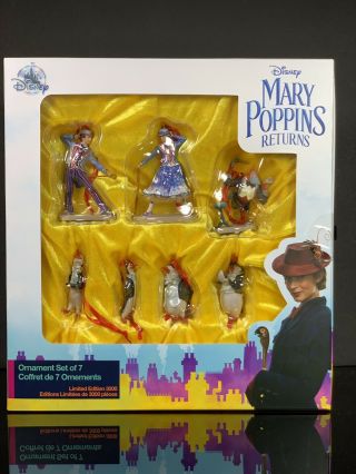 Disney Mary Poppins Returns Limited Edition Ornaments Set Of 7.