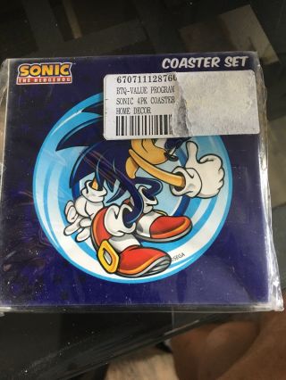 Sega Sonic The Hedgehog 20th Anniversary Round 4pack Coaster Set Nip