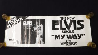Vintage Elvis Presley 1977 Rca Promo Single Release " My Way " Poster