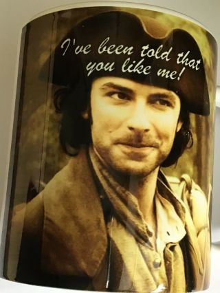 Poldark early picture mug of Aiden Turner with a caption, 4