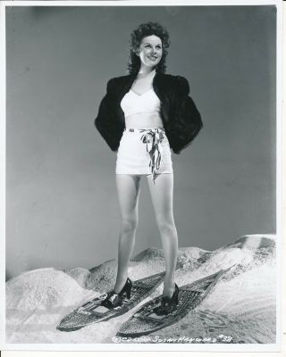Susan Hayward Vintage 8 X 10 Sexy Leggy Cheesecake Photo 1950s Image Snow Shoes