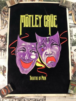 Vintage 80s Motley Crue Theatre Of Pain Poster 1985 Funky Very Rare