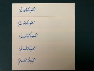 Janet Leigh 5 Vintage " Absolutely Authentic " Autographs Only $9.  50