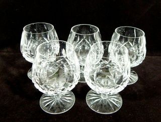 Set Of 5 Waterford Crystal Lismore Wine Or Brandy Glasses 3 - 1/4 "
