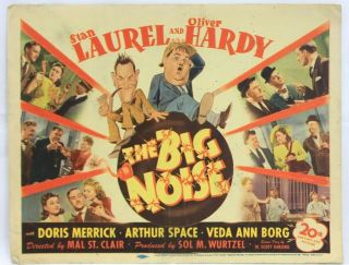 Vintage Laurel And Hardy - Big Noise Movie Promo Poster,  Photo 11x14