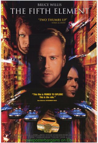 The Fifth Element Movie Poster 27x40 Videostore One Sheet Bruc E Willis