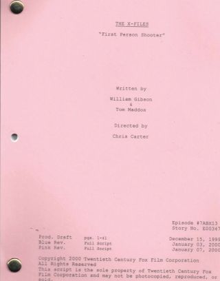 The X - Files Show Script " First Person Shooter "