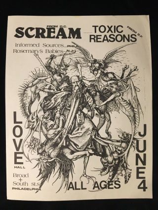 Punk Rock Flyer - Scream - Toxic Reasons - Love Hall Philadelphia