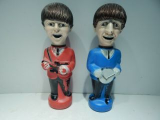 1965 Paul & Ringo Beatles Colgate - Palmolive Soakie Bottles - Vintage