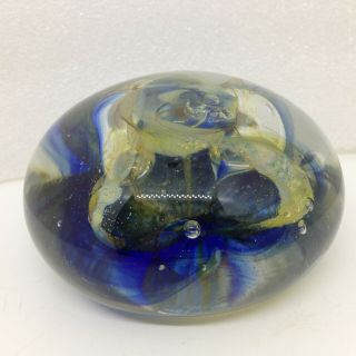Rare Early Peter Bramhall Studio Glass Paperweight Signed Dated 1975
