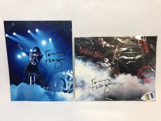 Two Signed Autographed Photos 10 X 8 Kiss Tommy Thayer 3 Guitar Picks & Buckle