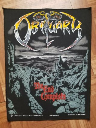 Vintage Obituary The End Complete 1992 Back Patch Metal Band Badge