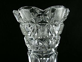 Rare Antique BACCARAT Crystal Soliflore Vase w/ Deeply Cut Diamonds Pattern 3