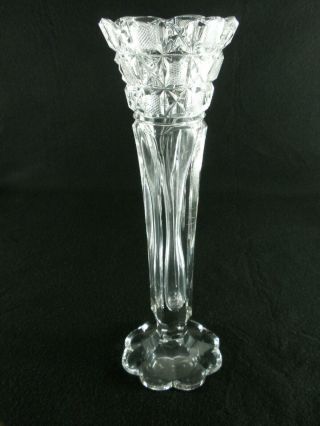 Rare Antique BACCARAT Crystal Soliflore Vase w/ Deeply Cut Diamonds Pattern 8