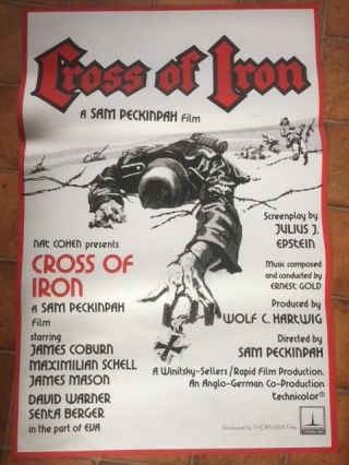 Cross Of Iron 1977 British Film Poster James Coburn Sam Peckinpah