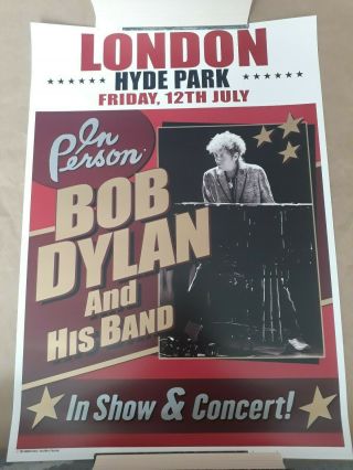 Bob Dylan Poster Hyde Park London 12.  07.  2019