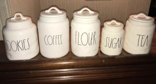 Rae Dunn Flour,  Coffee,  Sugar & Tea Canisters & Cookie Jar