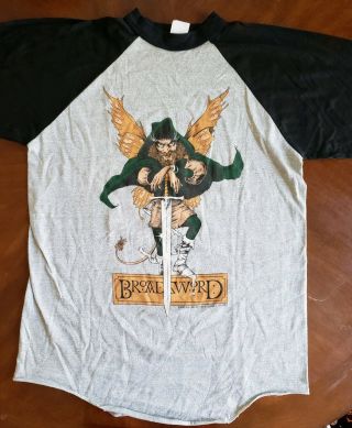 Jethro Tull (broadsword) 1982  Tour Baseball - T Shirt Rare