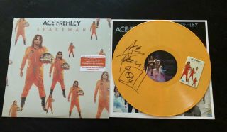 Kiss Spaceman Ace Limited Orange Lp (w/download Card) Hand Signed On Vinyl