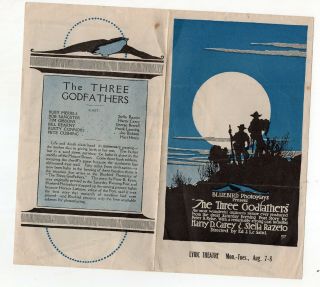 1916 Advertising Flyer For Movie The Three Godfathers With Harry Carey