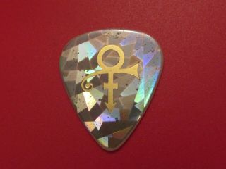 Prince RARE Guitar Pick PRISM 90 ' s Purple Rain Black Gold Symbol 1999 Paisley 3