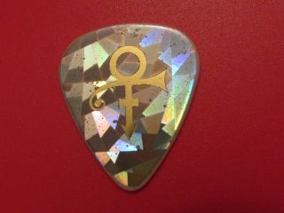 Prince RARE Guitar Pick PRISM 90 ' s Purple Rain Black Gold Symbol 1999 Paisley 4