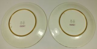 2 Antique Royal Worcester Plates W Hand Painted Gold Leaves & Berries Circa 1860 5