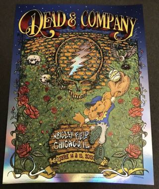 Dead And Company Poster 2019 Wrigley Field Chicago Dubois Masthay Grateful Dead