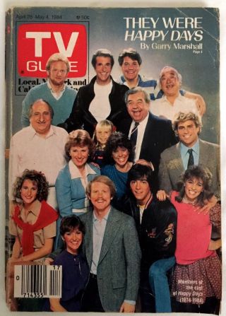 Tv Guide 1984 Happy Days,  Henry Winkler,  Ron Howard,  Moran,  Baio.  L.  A.  Edition.