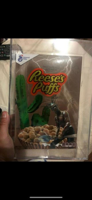 Travis Scott Reeses Puffs Cereal Acrylic Box.  Ready To Ship