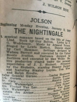 Jan 15,  1927 THE BILLBOARD Fairs,  VAUDEVILLE,  CARNIVAL,  JAZZ BANDS,  MAGIC 3