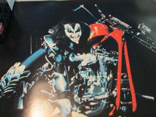 Kiss Poster 1977 Aucoin Gene On Motorcycle Vintage