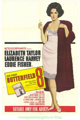 Butterfield 8 Movie Poster Elizabeth Taylor Australian One Sheet R1966