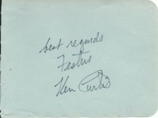 Ken Curtis Gunsmoke Festus & Vintage Hand Signed Album Page D.  1991