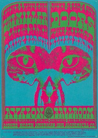Steve Milller & The Doors 1967 Avalon Ballroom Poster Family Dog Fd 64