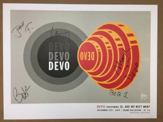 Devo Autographed Concert Poster 2009 Kii Arens 18x24 Signed