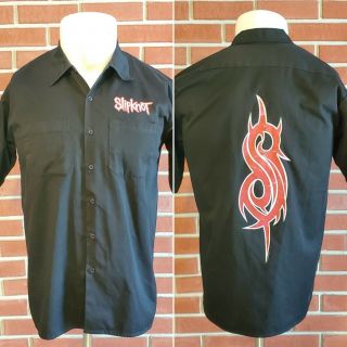 Slipknot 2001 Short Sleeve Button Front Mechanic Shirt Mens Large Pacific West