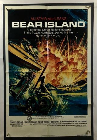 Bear Island Movie Poster (veryfine -) One Sheet 1981 Christopher Lee 434