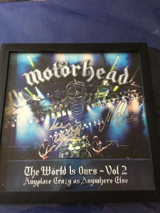 Motörhead Signed The World Is Ours Vol 2 Lp Sleeve Lemmy Mikkey