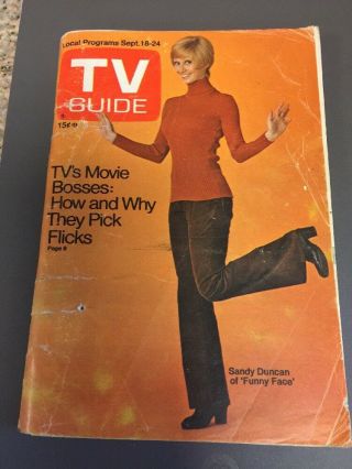 Vintage Tv Guide September 18,  1971 Sandy Duncan Funny Face