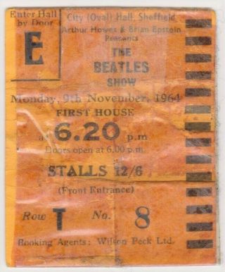 Beatles Concert Ticket,  1964
