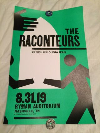 Raconteurs 2019 Ryman Auditorium Hatch Show Print Poster 8/31/19 Night Three