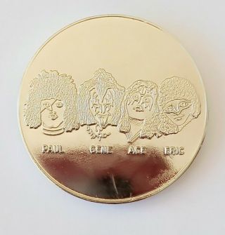 Kiss 1980 Tour Silver Plate Coin.  1980 Aucoin Australia.  1.  5 Inch Round 2