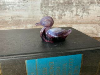 Fenton Purple Slag Glass Duck 2.  5 " X1.  5 "
