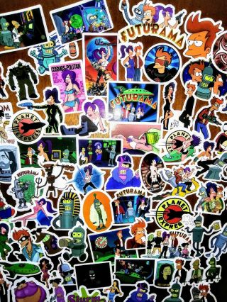 65,  Sticker,  Decals,  Futurama,  Set,  Mini,  Fry,  Leela,  Robot Bender,  Cartoon Show