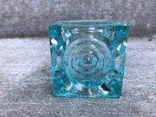 Vintage Viking Glass Votive Holder Aqua 2 1/2”