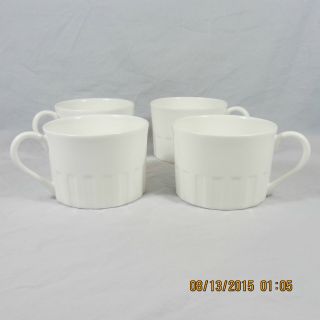 Wedgwood Colosseum cups saucers set 4 white embossed rim bar beaded bicentenary 3