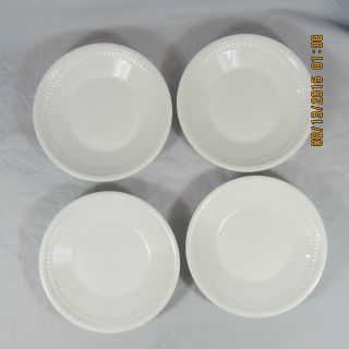 Wedgwood Colosseum cups saucers set 4 white embossed rim bar beaded bicentenary 6